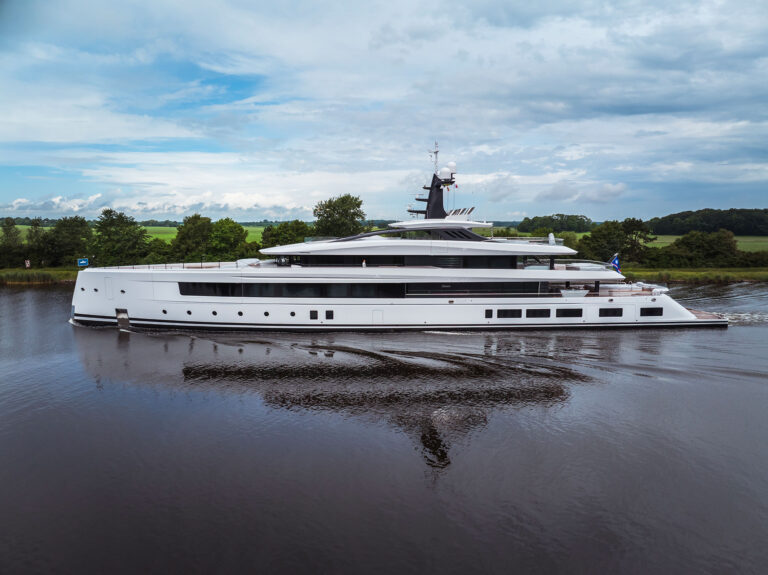 a large white boat on water